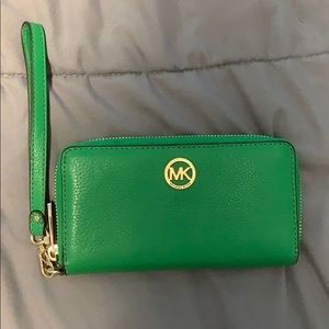 Green MK wristlet